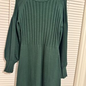 Calvin Klein Collection Forest Green Long Sleeve Dress